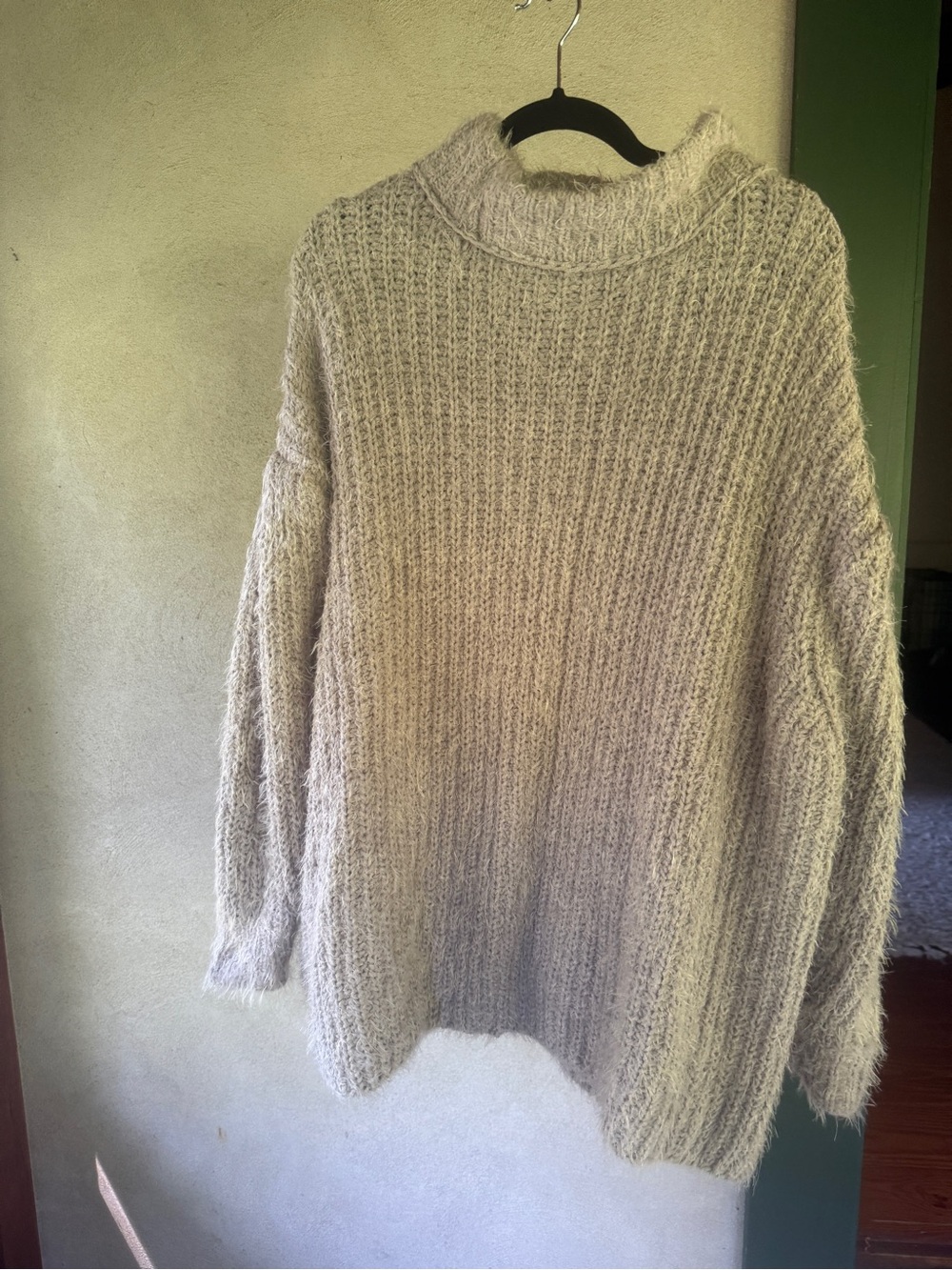 Free People Oversized Gray Turtleneck Sweater